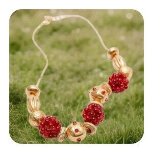 ZARA Women's Combination NECKLACE BEAD Stone Brass Jewelry Accessories Brass